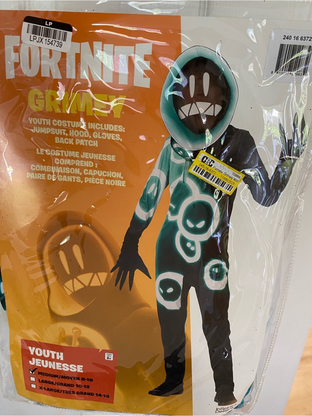 Grimsy Youth Costume - Black & Teal Jumpsuit with Hood